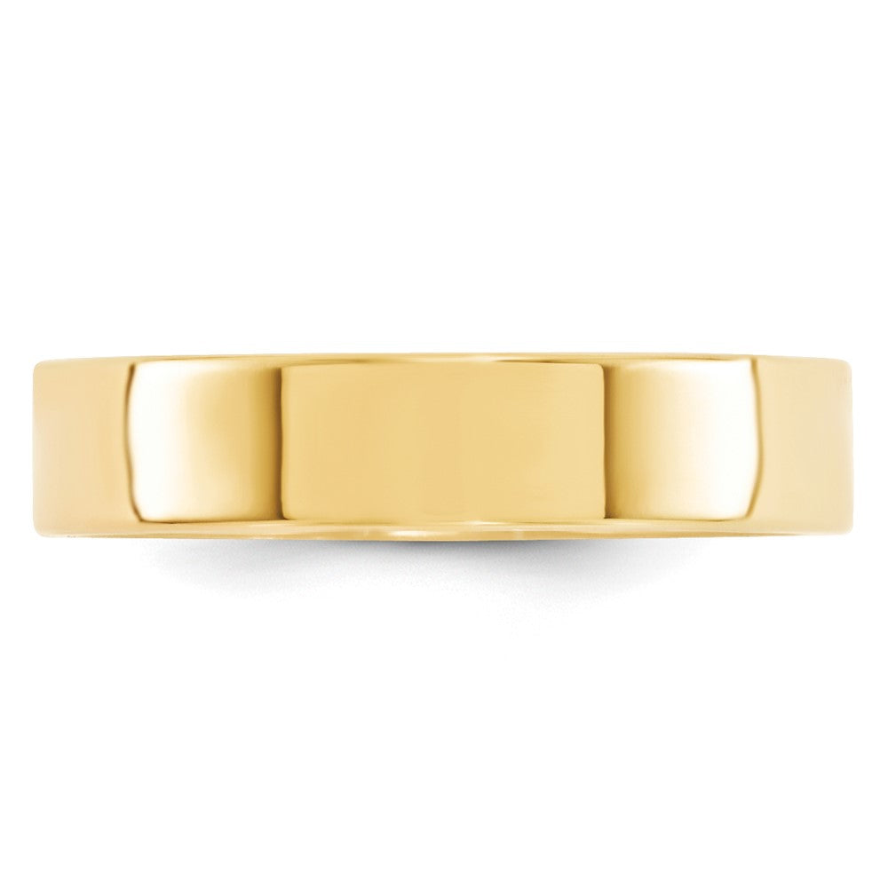 14k Yellow Gold 5mm Standard Weight Flat Comfort Fit Wedding Band