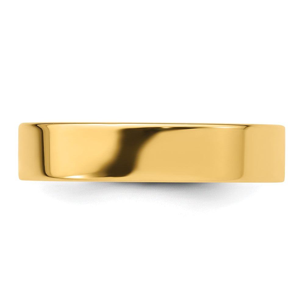 14k Yellow Gold 5mm Standard Weight Flat Comfort Fit Wedding Band