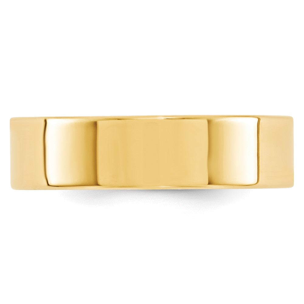 14k Yellow Gold 6mm Standard Weight Flat Comfort Fit Wedding Band