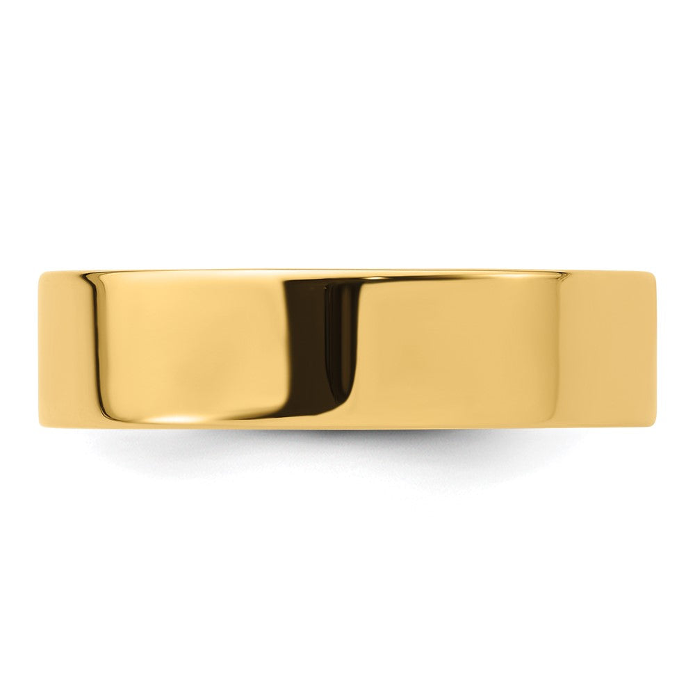 14k Yellow Gold 6mm Standard Weight Flat Comfort Fit Wedding Band