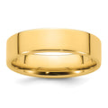 14k Yellow Gold 6mm Standard Weight Flat Comfort Fit Wedding Band