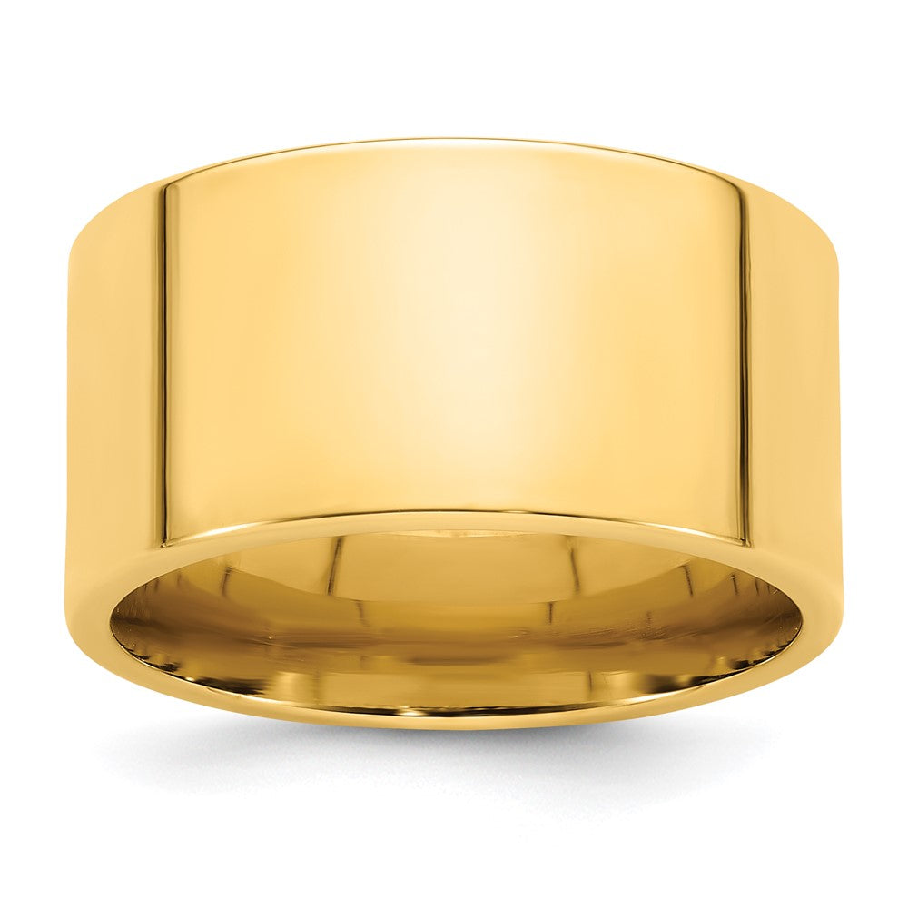 14k Yellow Gold 12mm Standard Weight Flat Comfort Fit Wedding Band