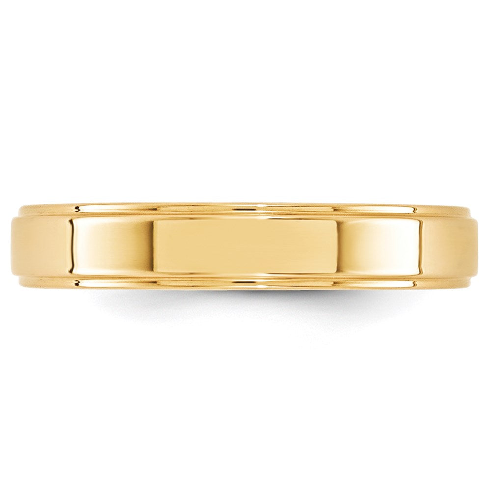 14k Yellow Gold 4mm Flat with Step Edge Wedding Band