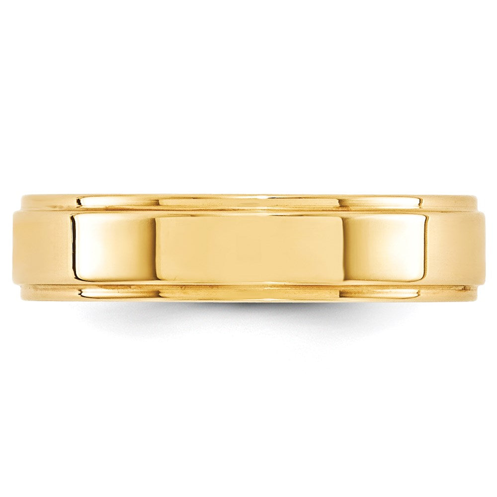 14k Yellow Gold 5mm Flat with Step Edge Wedding Band