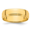14k Yellow Gold 6mm Flat with Step Edge Wedding Band
