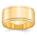 14k Yellow Gold 10mm Flat with Step Edge Wedding Band