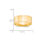 14k Yellow Gold 8mm Lightweight Flat Wedding Band
