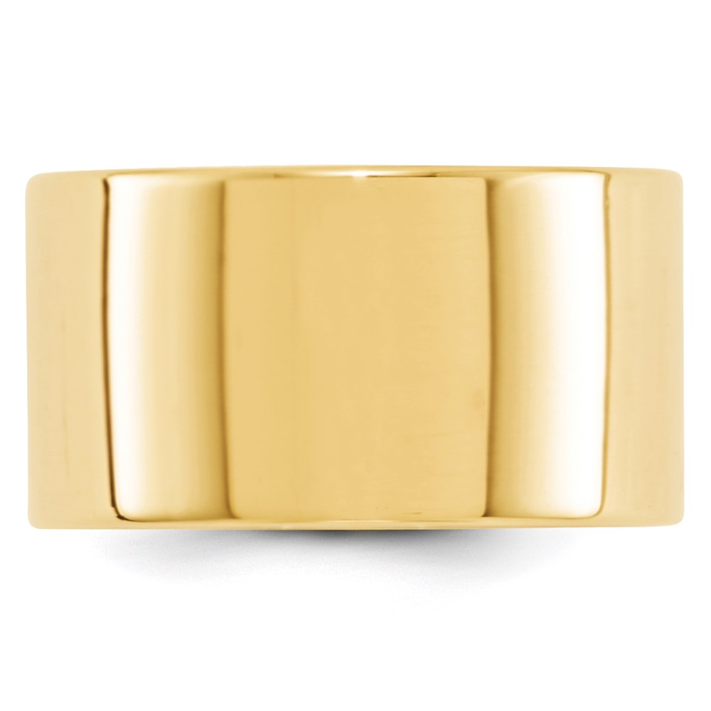 14k Yellow Gold 12mm Lightweight Flat Wedding Band
