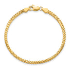 14K 2.5mm Franco with Lobster Clasp Bracelet