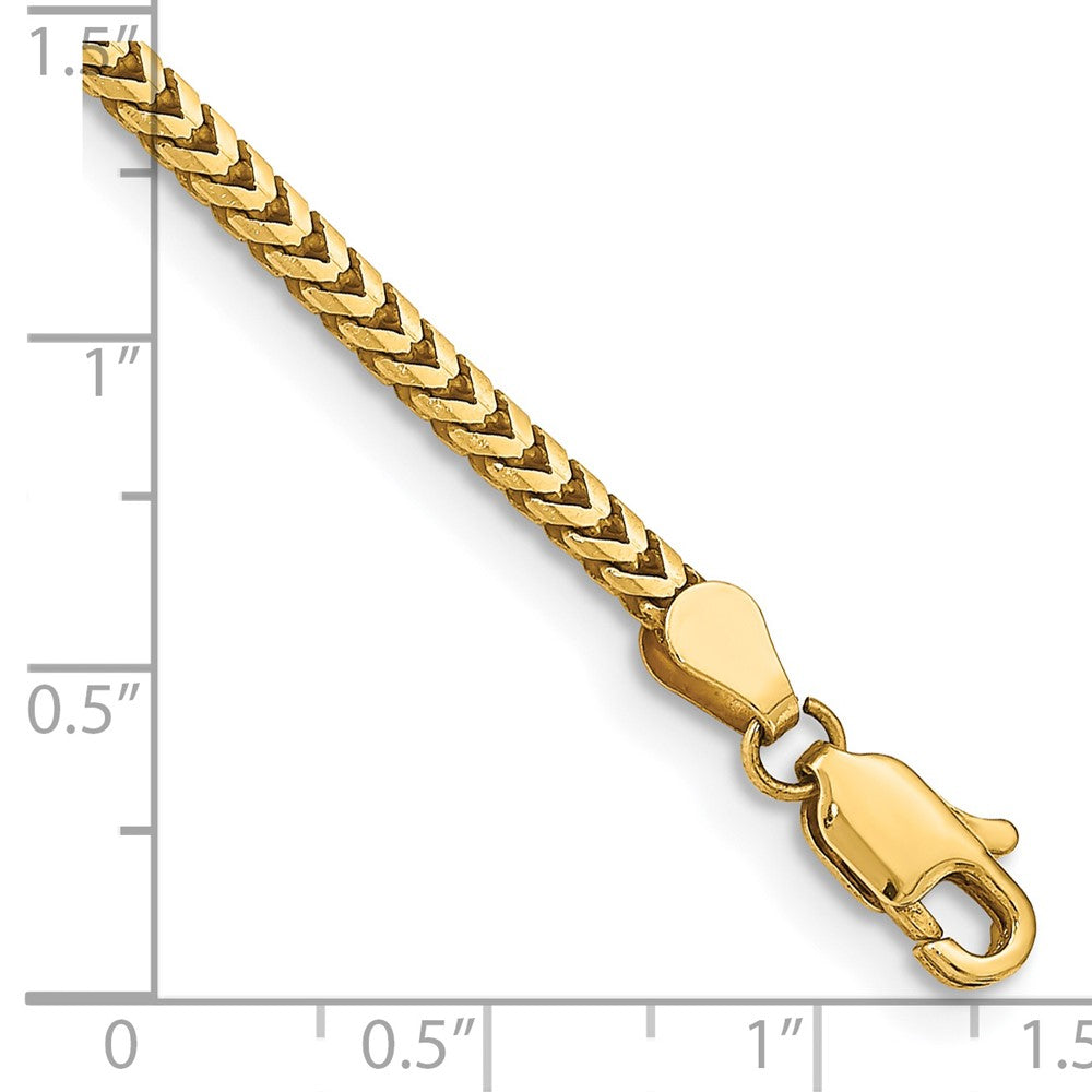 14K 2.5mm Franco with Lobster Clasp Bracelet