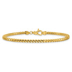 14K 3mm Franco with Fancy Lobster Clasp Bracelet