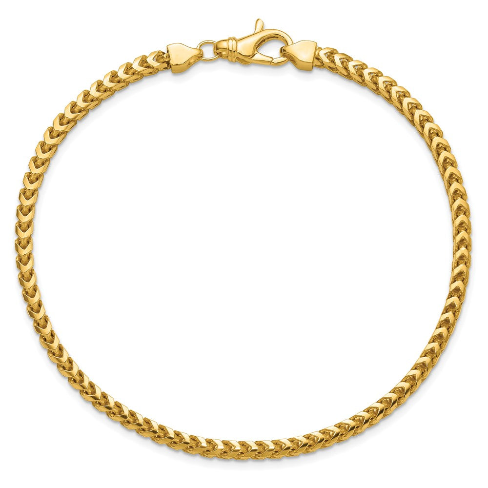 14K 3mm Franco with Fancy Lobster Clasp Bracelet