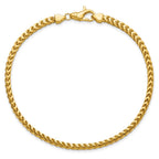 14K 3mm Franco with Fancy Lobster Clasp Bracelet