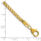 14K 3mm Franco with Fancy Lobster Clasp Bracelet