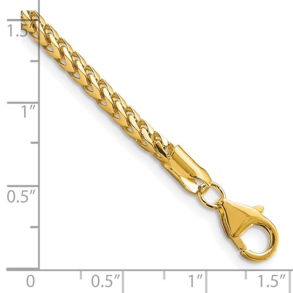 14K 3mm Franco with Fancy Lobster Clasp Bracelet