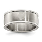 FLORIDA STATE UNIV STAINLESS STEEL LOGO BAND RING SIZE 8