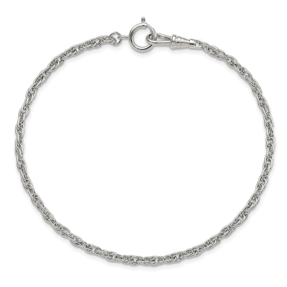 Silver-tone Steel 4.25mm Rope Pocket Watch Chain