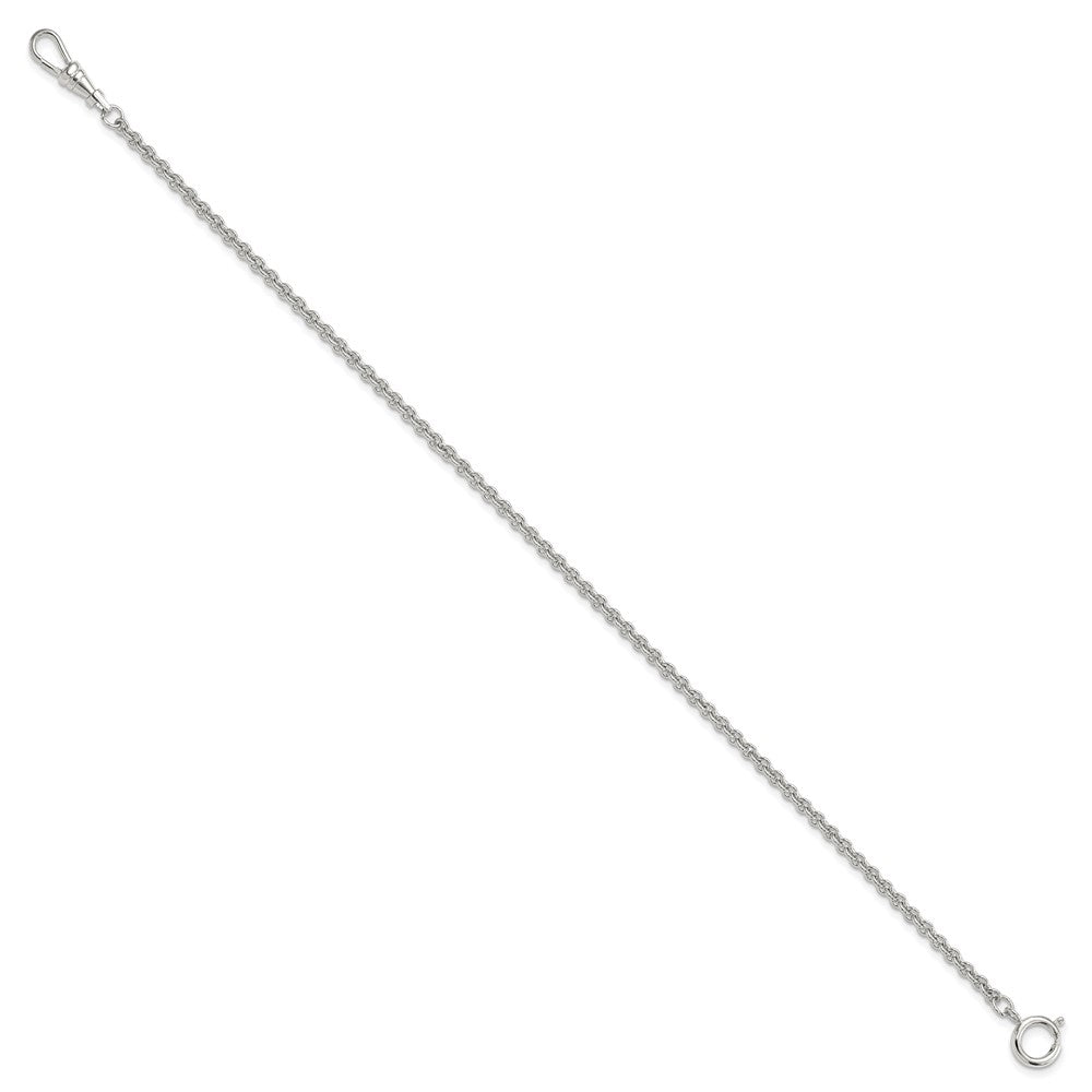 Silver-tone Steel 3.75mm Rolo Pocket Watch Chain