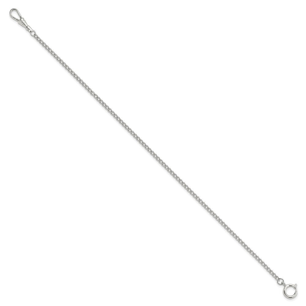Silver-tone Steel 3.25mm Curb Pocket Watch Chain