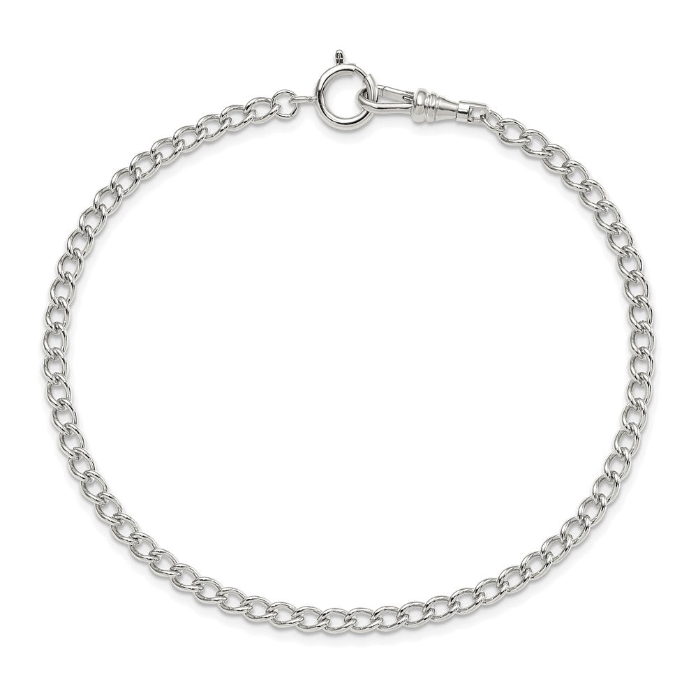 Silver-tone Steel 4.75mm Curb Pocket Watch Chain