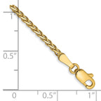 14K 1.9mm Flat Wheat with Lobster Clasp Bracelet