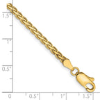 14K 2.8mm Flat Wheat with Lobster Clasp Bracelet