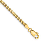 14K 2.8mm Flat Wheat with Lobster Clasp Bracelet