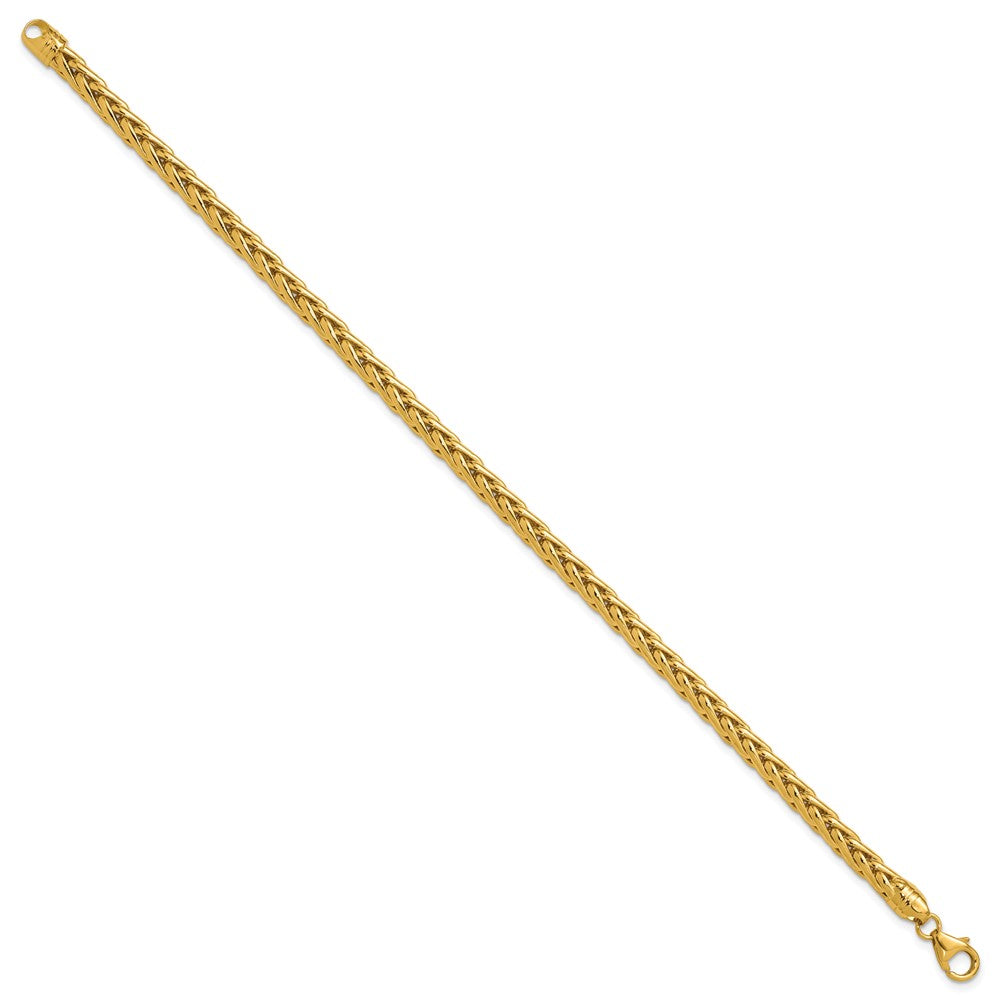 14k Polished 5.00mm Fancy Wheat Chain Bracelet