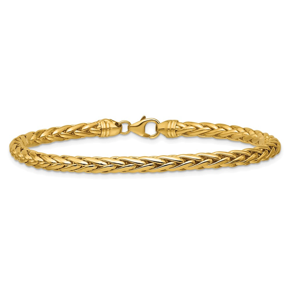 14k Polished 5.00mm Fancy Wheat Chain Bracelet