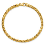 14k Polished 5.00mm Fancy Wheat Chain Bracelet