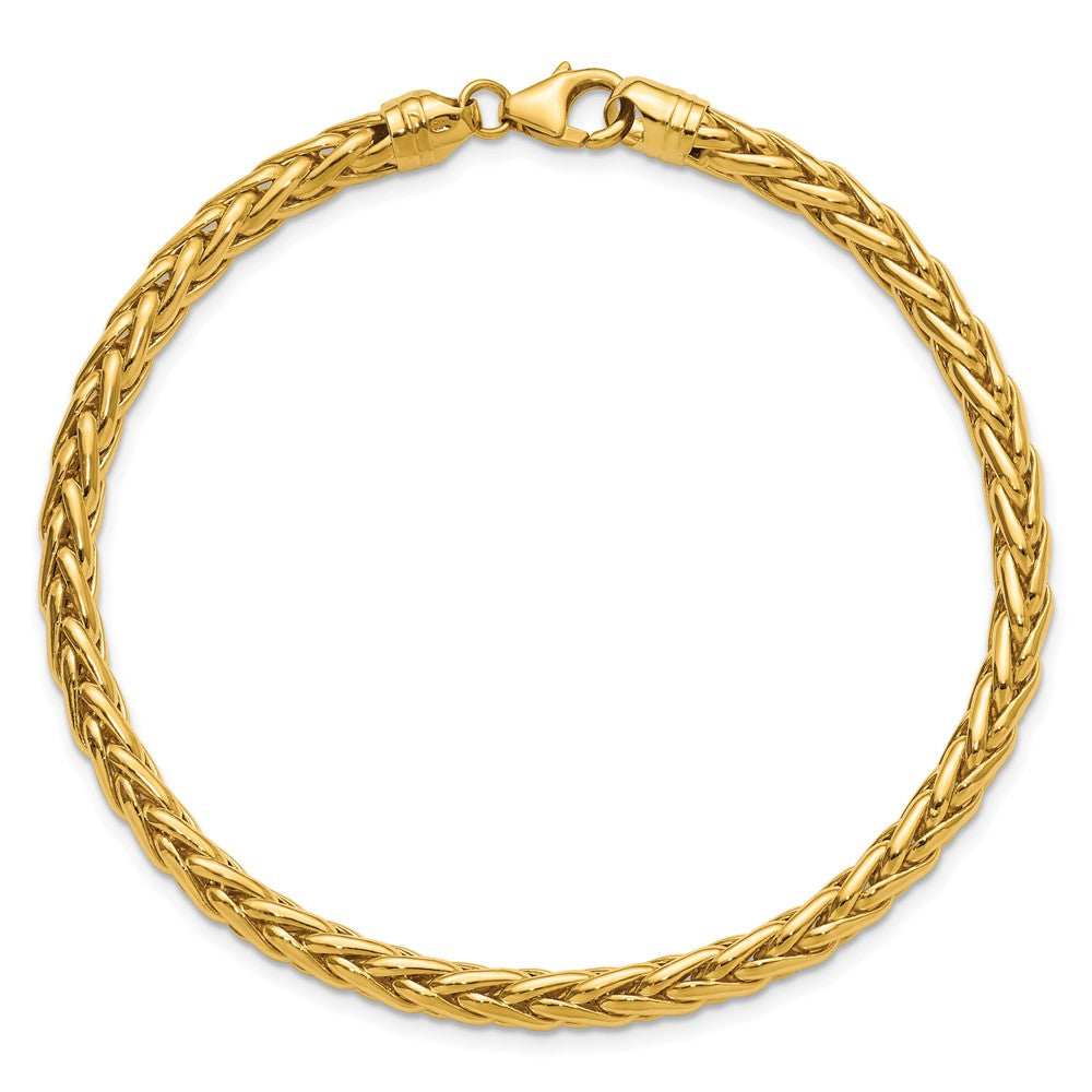 14k Polished 5.00mm Fancy Wheat Chain Bracelet
