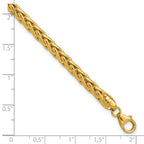 14k Polished 5.00mm Fancy Wheat Chain Bracelet