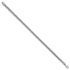14k White Gold Polished 5.00mm Fancy Wheat Chain Bracelet