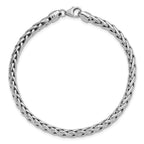 14k White Gold Polished 5.00mm Fancy Wheat Chain Bracelet
