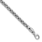 14k White Gold Polished 5.00mm Fancy Wheat Chain Bracelet