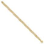 14k Polished 7mm Fancy Curb Link and Bars 8.5 inch Bracelet