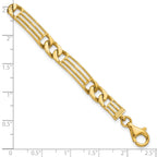 14k Polished 7mm Fancy Curb Link and Bars 8.5 inch Bracelet