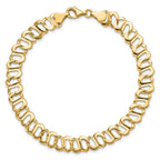 14k Polished 8mm Fancy Link 8.75 inch Bracelet
