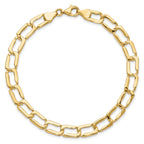 14k Polished 9mm Fancy Rectangular Curb Link 8.5 inch Bracelet