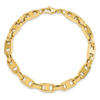 14k Polished 6mm Fancy Anchor Cable Link 8.5 inch Bracelet