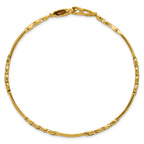 14k Two-tone Polished and Satin 10.2mm Multi Link with Bars 8.75 inch Mens Bracelet