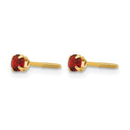 14k Madi K 3mm Round Garnet Birthstone Screwback Post Earrings