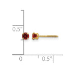 14k Madi K 3mm Round Garnet Birthstone Screwback Post Earrings