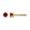 14k Madi K 3mm Round Garnet Birthstone Screwback Post Earrings