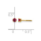 14k Madi K 3mm Round Ruby Birthstone Screwback Post Earrings