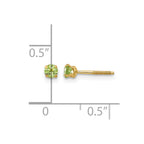 14k Madi K 3mm Round Peridot Birthstone Screwback Post Earrings