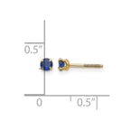 14k Madi K 3mm Round Sapphire Birthstone  Screwback Post Earrings