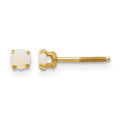 14k Madi K 3mm Round Opal Birthstone Screwback Post Earrings