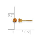 14k Madi K 3mm Round Citrine Birthstone  Screwback Post Earrings