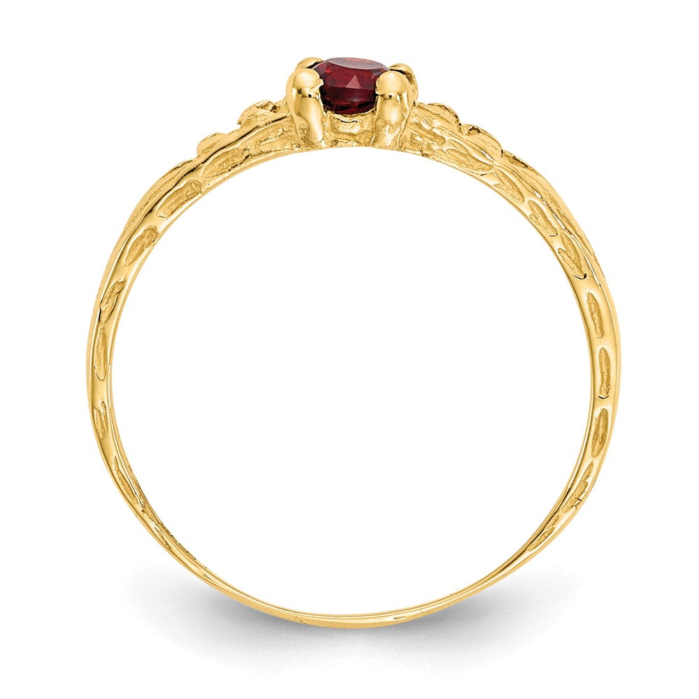 14k Madi K 3mm Garnet Birthstone Baby / Childrens Ring